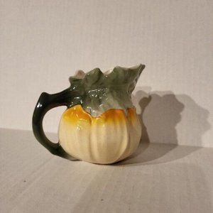 Coventry USA  Creamer Fine Porcelain Yellow Squash Melon 5522 A Green Yellow